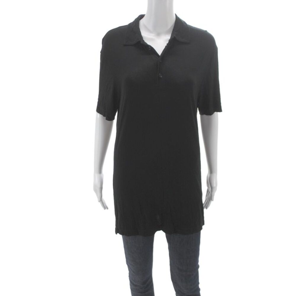 Armani Collezioni Mens Polo Shirt Black Short Sleeve Size M